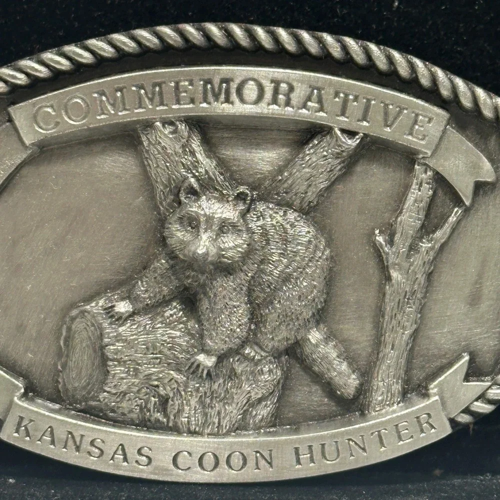 Vintage 1984 Kansas Coon Hunter Raccoon Belt Buckle S&S Limited Edition 477/1000